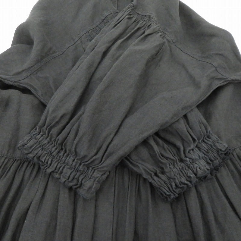 nest Robe | ネストローブ ヘンプバルーンスリーブ ワンピース 01212-1193 ブラック サイズ：FreeSize【瀬戸大橋店】