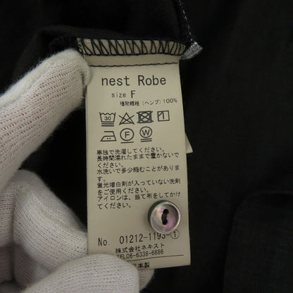 nest Robe | ネストローブ ヘンプバルーンスリーブ ワンピース 01212-1193 ブラック サイズ：FreeSize【瀬戸大橋店】