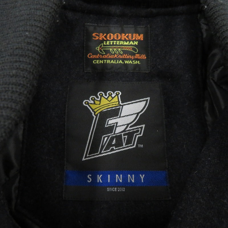 FAT | エフエーティー × SKOOKUM SKOOTONE スタジャン f32220-jk01-ab サイズ：SKINNY ブラック【瀬戸大橋店】