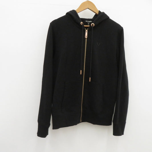 TRUE RELIGION | トゥルーレリジョン RAISED HS ZIP UP HOODIE パーカー ブラック サイズ：L【瀬戸大橋店】