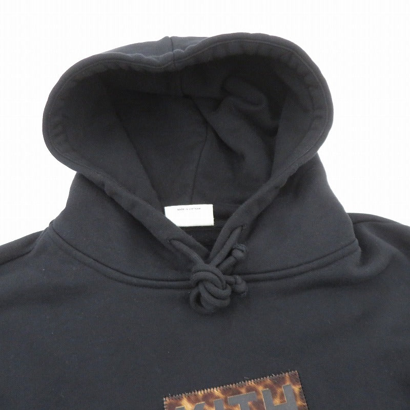 KITH | キース Classic Logo Leopard Applique Nelson パーカー ブラック サイズ：S【瀬戸大橋店】