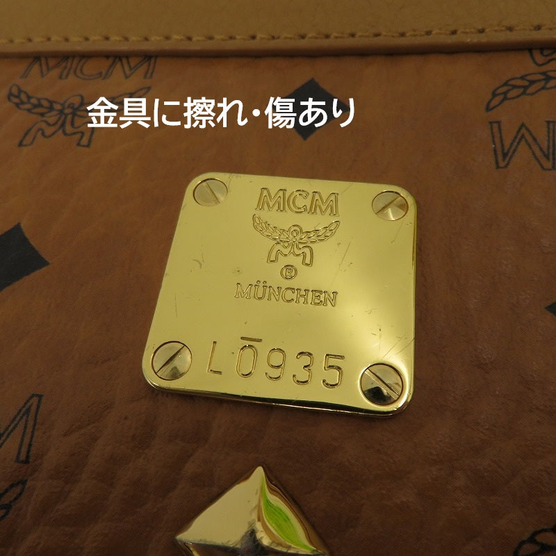MCM | エム・シー・エム ヴィセトス スタッズ クラッチバッグ MXZ4AVE82CO001 ブラウン【瀬戸大橋店】