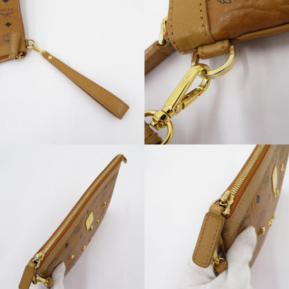 MCM | エム・シー・エム ヴィセトス スタッズ クラッチバッグ MXZ4AVE82CO001 ブラウン【瀬戸大橋店】