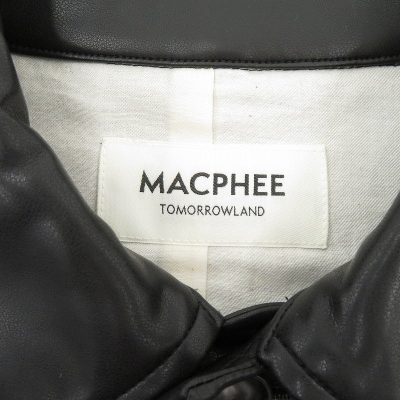 MACPHEE | マカフィー レザーライク カバーオール ジャケット その他アウター 12-07-51-07001 ブラック サイズ：36【瀬戸大橋店】