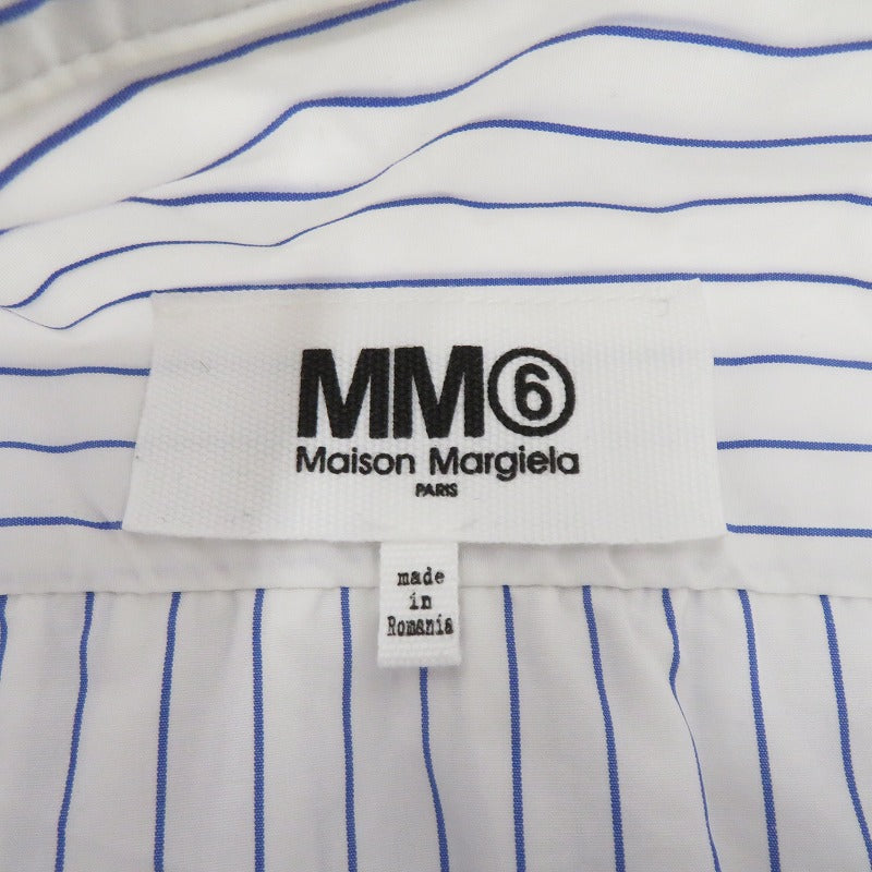 MM6(Maison Margiela) | エムエムシックスメゾンマルジェラ レイヤードストライプシャツ 20SS 長袖シャツ S53088 ホワイト サイズ：38【瀬戸大橋店】