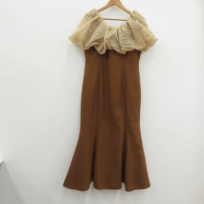 LEJA 2WAYオフショルダーパフスリーブマーメイドワンピース ワンピース LJES322242 ブラウン サイズ：L【瀬戸大橋店】
