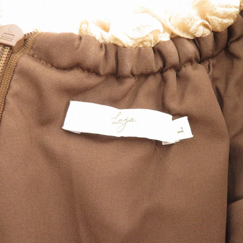 LEJA 2WAYオフショルダーパフスリーブマーメイドワンピース ワンピース LJES322242 ブラウン サイズ：L【瀬戸大橋店】