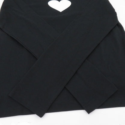 COUDRE ハートプリント 長袖Ｔシャツ CD-128 ブラック サイズ：不明【瀬戸大橋店】