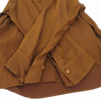 MACPHEE | マカフィー レーヨンナイロンカルゼ スキッパーシャツ 長袖シャツ 12-01-54-01331 ブラウン サイズ：36【瀬戸大橋店】