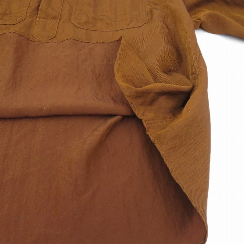 MACPHEE | マカフィー レーヨンナイロンカルゼ スキッパーシャツ 長袖シャツ 12-01-54-01331 ブラウン サイズ：36【瀬戸大橋店】