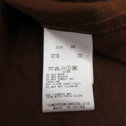 MACPHEE | マカフィー レーヨンナイロンカルゼ スキッパーシャツ 長袖シャツ 12-01-54-01331 ブラウン サイズ：36【瀬戸大橋店】