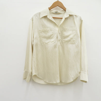 MACPHEE | マカフィー レーヨンナイロンカルゼ スキッパーシャツ 長袖シャツ 12-01-54-01331 ベージュ サイズ：36【瀬戸大橋店】