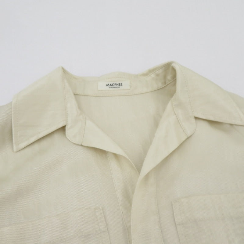 MACPHEE | マカフィー レーヨンナイロンカルゼ スキッパーシャツ 長袖シャツ 12-01-54-01331 ベージュ サイズ：36【瀬戸大橋店】