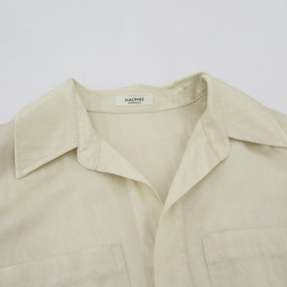 MACPHEE | マカフィー レーヨンナイロンカルゼ スキッパーシャツ 長袖シャツ 12-01-54-01331 ベージュ サイズ：36【瀬戸大橋店】