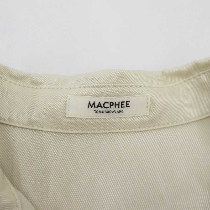 MACPHEE | マカフィー レーヨンナイロンカルゼ スキッパーシャツ 長袖シャツ 12-01-54-01331 ベージュ サイズ：36【瀬戸大橋店】