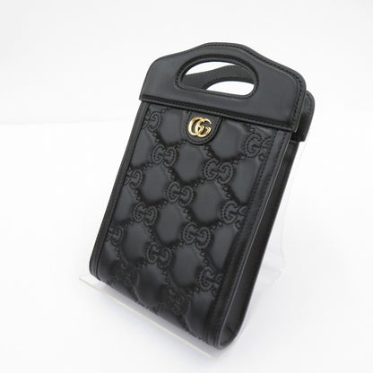 GUCCI | グッチ GGマトラッセ ミニトップハンドルバッグ ショルダーバッグ 723776・525040 ブラック【瀬戸大橋店】