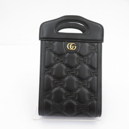GUCCI | グッチ GGマトラッセ ミニトップハンドルバッグ ショルダーバッグ 723776・525040 ブラック【瀬戸大橋店】