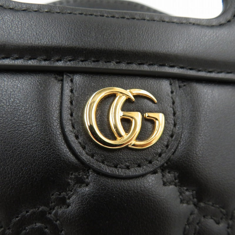 GUCCI | グッチ GGマトラッセ ミニトップハンドルバッグ ショルダーバッグ 723776・525040 ブラック【瀬戸大橋店】