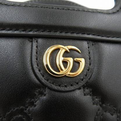 GUCCI | グッチ GGマトラッセ ミニトップハンドルバッグ ショルダーバッグ 723776・525040 ブラック【瀬戸大橋店】