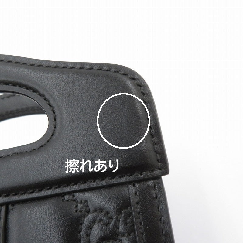 GUCCI | グッチ GGマトラッセ ミニトップハンドルバッグ ショルダーバッグ 723776・525040 ブラック【瀬戸大橋店】