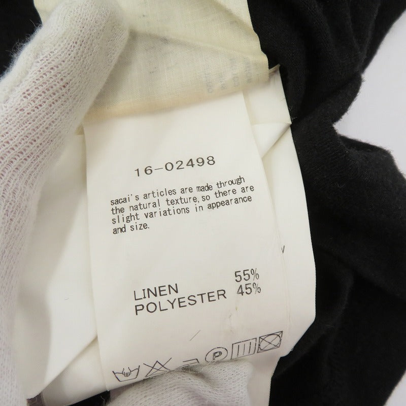 Sacai | サカイ 半袖Ｔシャツ 16-02498 ブラック サイズ：3【瀬戸大橋店】