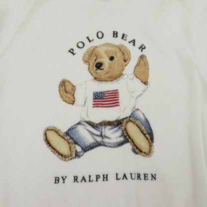 POLO RALPH LAUREN | ポロ・ラルフローレン シュランケン フィット Polo ベア テリー フーディ パーカー 100091017 ホワイト サイズ：XS【瀬戸大橋店】