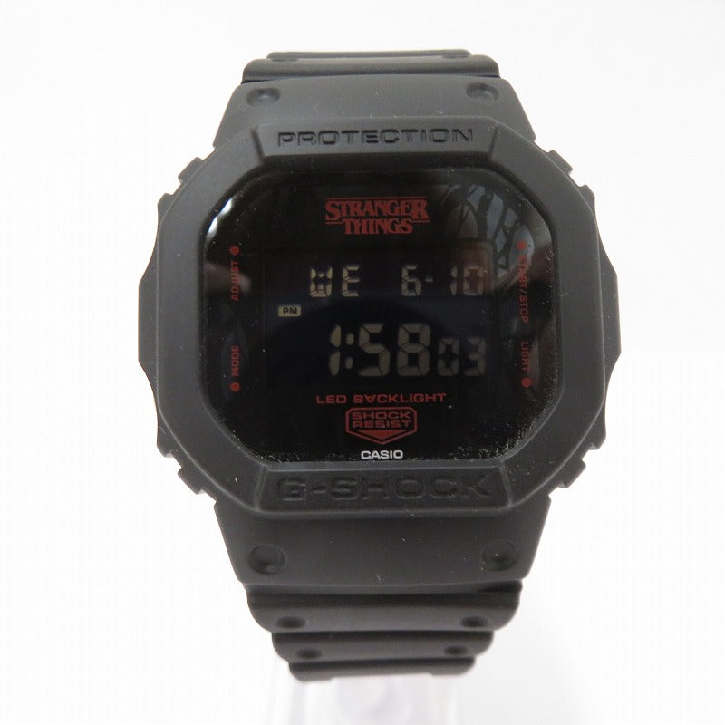 G-SHOCK | ジーショック ストレンジャーシングス 腕時計 DW-5600STT-1JR デジタルクォーツ ブラック【瀬戸大橋店】