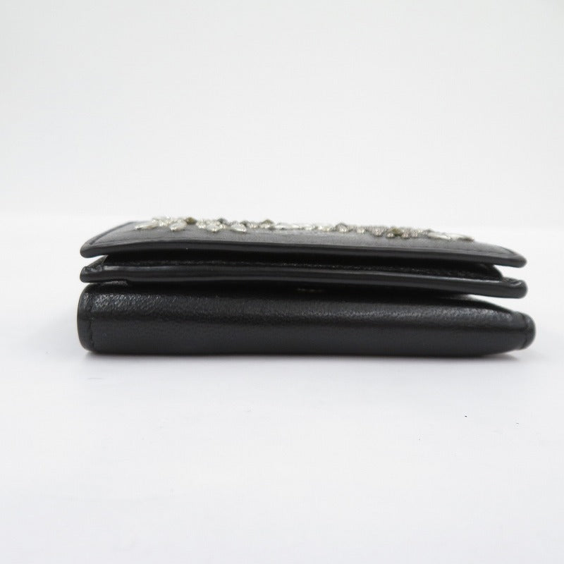 SAINT LAURENT | サンローラン ペイズリー スタッズ 三つ折り財布 506856・1118 ブラック【瀬戸大橋店】