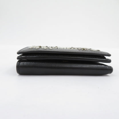 SAINT LAURENT | サンローラン ペイズリー スタッズ 三つ折り財布 506856・1118 ブラック【瀬戸大橋店】