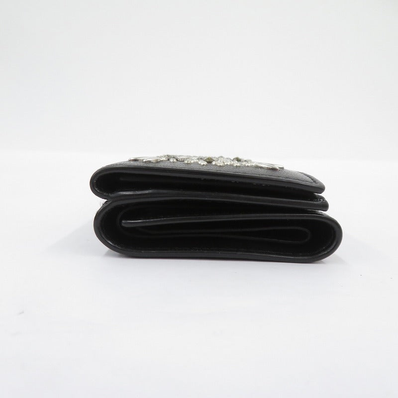 SAINT LAURENT | サンローラン ペイズリー スタッズ 三つ折り財布 506856・1118 ブラック【瀬戸大橋店】