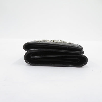 SAINT LAURENT | サンローラン ペイズリー スタッズ 三つ折り財布 506856・1118 ブラック【瀬戸大橋店】