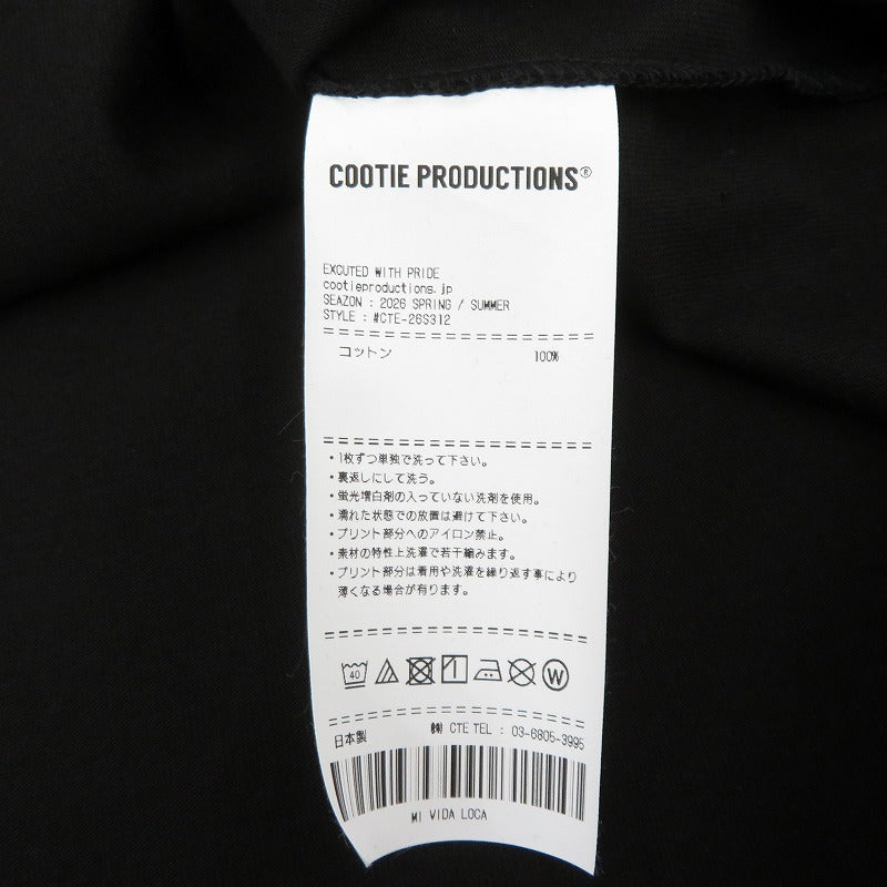 COOTIE | クーティー Spanish Pima Boxy S/S Tee 半袖Ｔシャツ CTE-26S312 ブラック サイズ：XL【瀬戸大橋店】