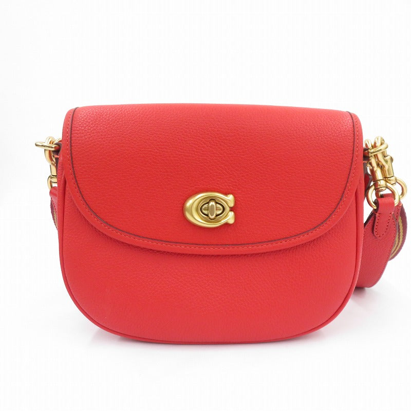 COACH | コーチ ウィロウ サドル バッグ ショルダーバッグ E2272-CA094 ペブルドレザー レッド【瀬戸大橋店】