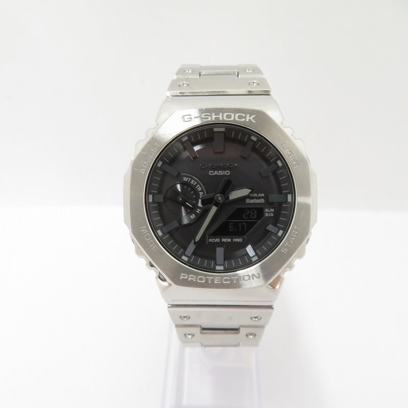 G-SHOCK | ジーショック FULL METAL アナデジ 電波ソーラー 腕時計 GM-B2100SD-1AJF シルバー 文字盤ブラック【瀬戸大橋店】