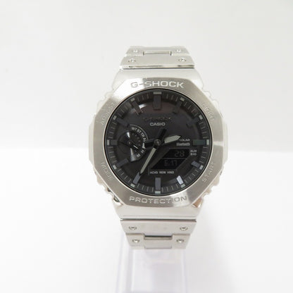 G-SHOCK | ジーショック FULL METAL アナデジ 電波ソーラー 腕時計 GM-B2100SD-1AJF シルバー 文字盤ブラック【瀬戸大橋店】