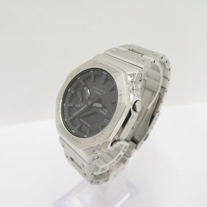 G-SHOCK | ジーショック FULL METAL アナデジ 電波ソーラー 腕時計 GM-B2100SD-1AJF シルバー 文字盤ブラック【瀬戸大橋店】