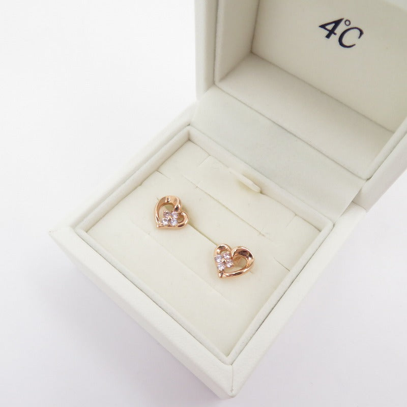 4℃ | ヨンドシー K10 ピンクゴールド ハート ピアス ピンクゴールド【瀬戸大橋店】