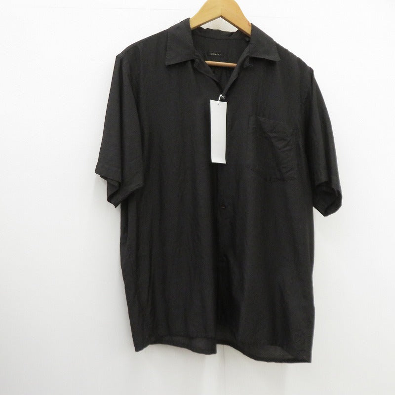 COMOLI | コモリ オープンカラーシャツ 半袖シャツ D01-02012 ブラック サイズ：1【瀬戸大橋店】