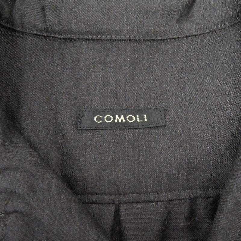 COMOLI | コモリ オープンカラーシャツ 半袖シャツ D01-02012 ブラック サイズ：1【瀬戸大橋店】