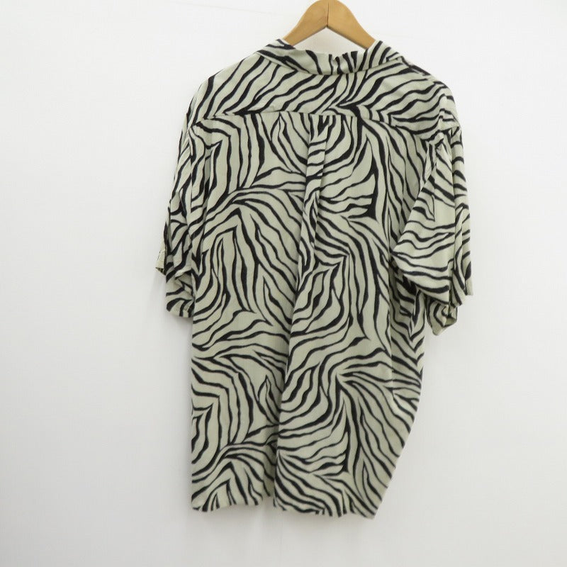COMOLI | コモリ ZEBRA ゼブラ オープンカラーシャツ 半袖シャツ D01-02013 ベージュ × ブラック サイズ：2【瀬戸大橋店】