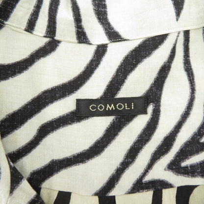 COMOLI | コモリ ZEBRA ゼブラ オープンカラーシャツ 半袖シャツ D01-02013 ベージュ × ブラック サイズ：2【瀬戸大橋店】