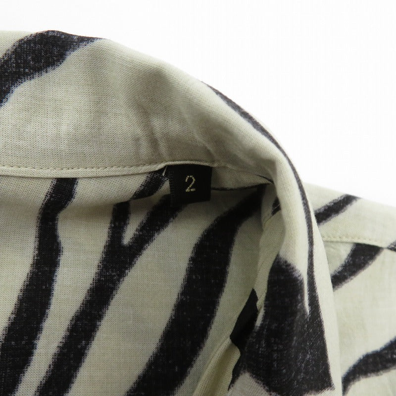 COMOLI | コモリ ZEBRA ゼブラ オープンカラーシャツ 半袖シャツ D01-02013 ベージュ × ブラック サイズ：2【瀬戸大橋店】
