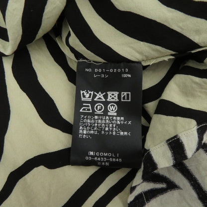 COMOLI | コモリ ZEBRA ゼブラ オープンカラーシャツ 半袖シャツ D01-02013 ベージュ × ブラック サイズ：2【瀬戸大橋店】