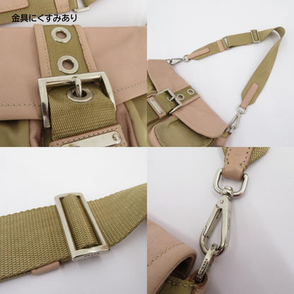 PRADA | プラダ ナイロン×レザー トライアングルロゴ ショルダーバッグ BR2417 ベージュ【瀬戸大橋店】