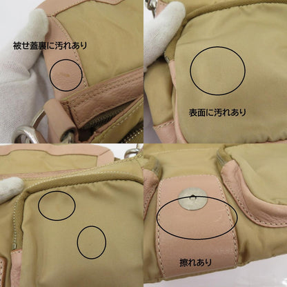 PRADA | プラダ ナイロン×レザー トライアングルロゴ ショルダーバッグ BR2417 ベージュ【瀬戸大橋店】