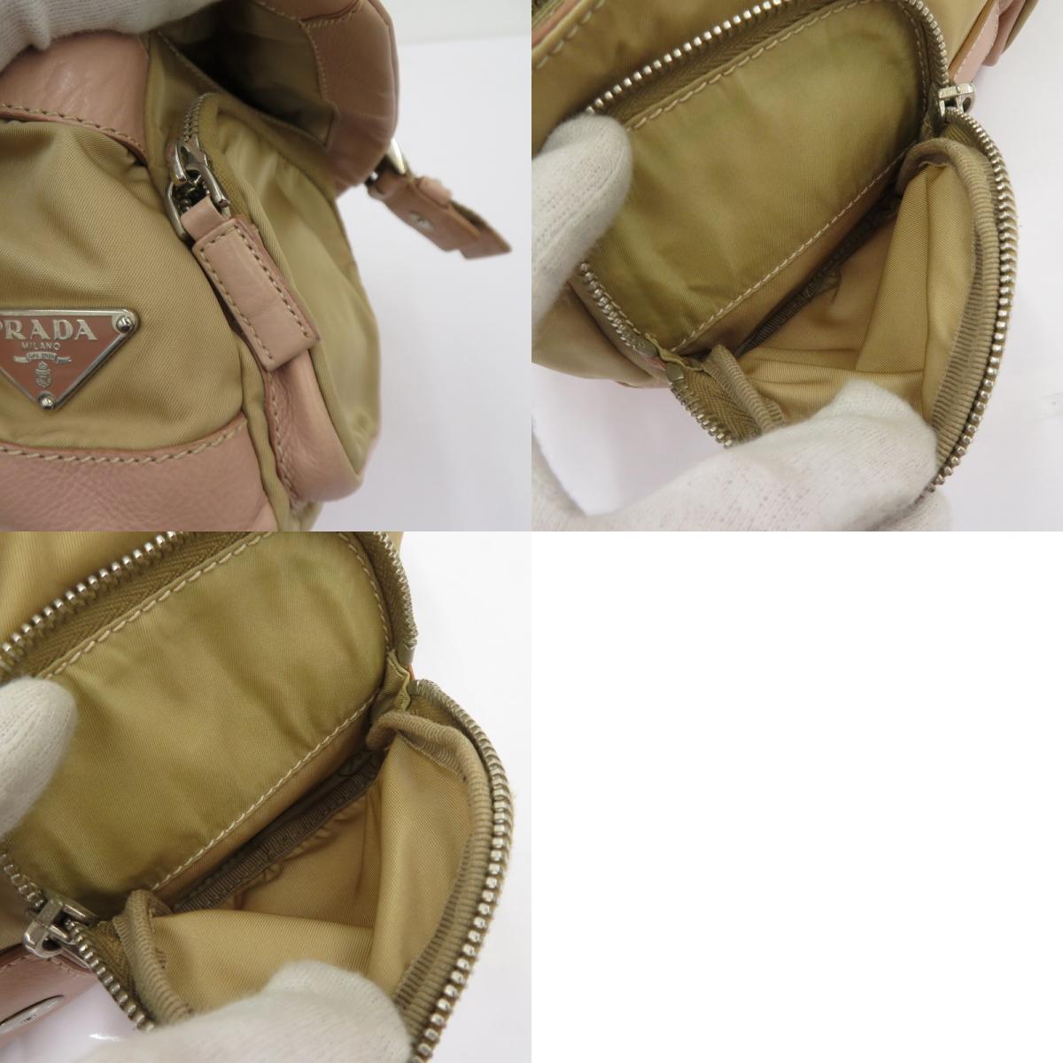 PRADA | プラダ ナイロン×レザー トライアングルロゴ ショルダーバッグ BR2417 ベージュ【瀬戸大橋店】