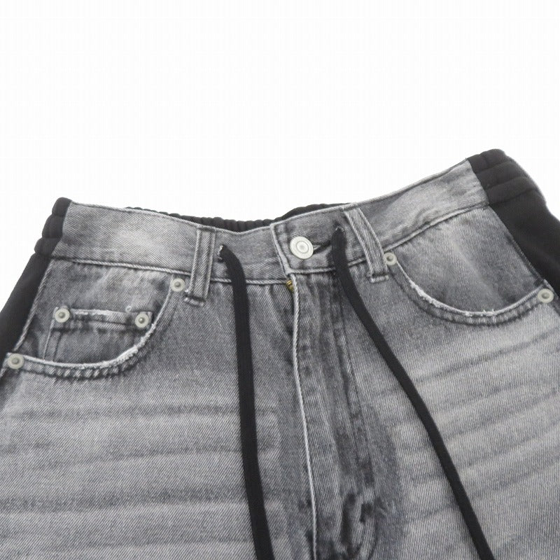 JEANASiS | ジーナシス スウェットドッキングデニムパンツ デニムパンツ JS051088CF ブラック サイズ：FreeSize【瀬戸大橋店】