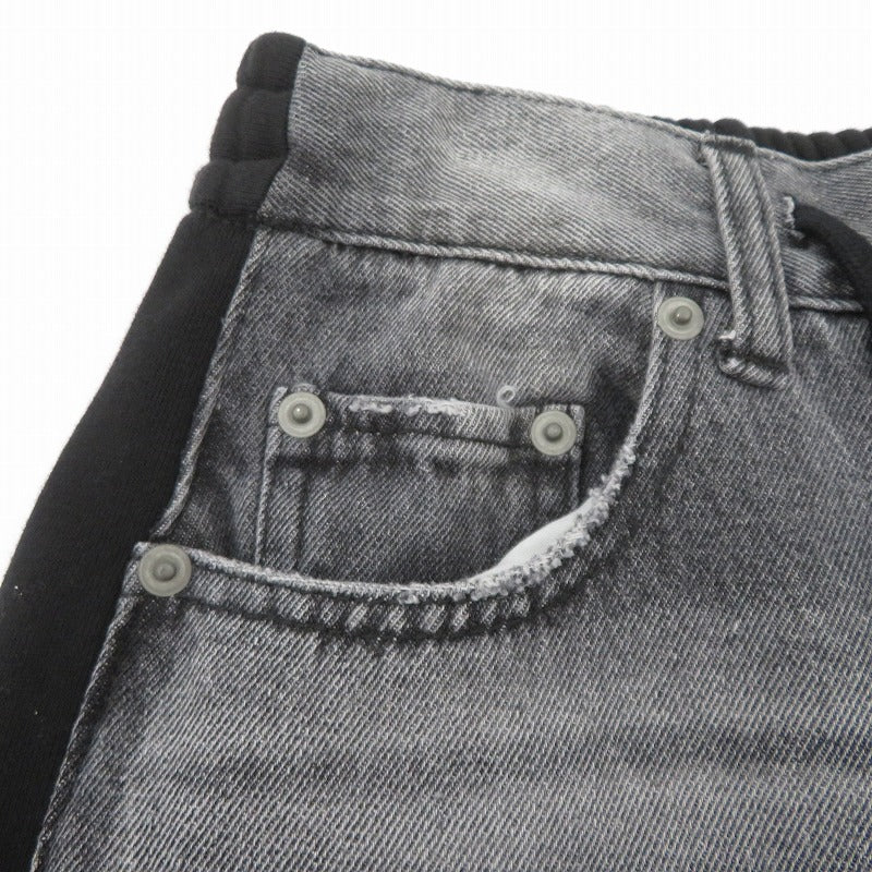JEANASiS | ジーナシス スウェットドッキングデニムパンツ デニムパンツ JS051088CF ブラック サイズ：FreeSize【瀬戸大橋店】