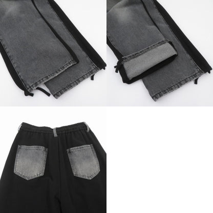 JEANASiS | ジーナシス スウェットドッキングデニムパンツ デニムパンツ JS051088CF ブラック サイズ：FreeSize【瀬戸大橋店】