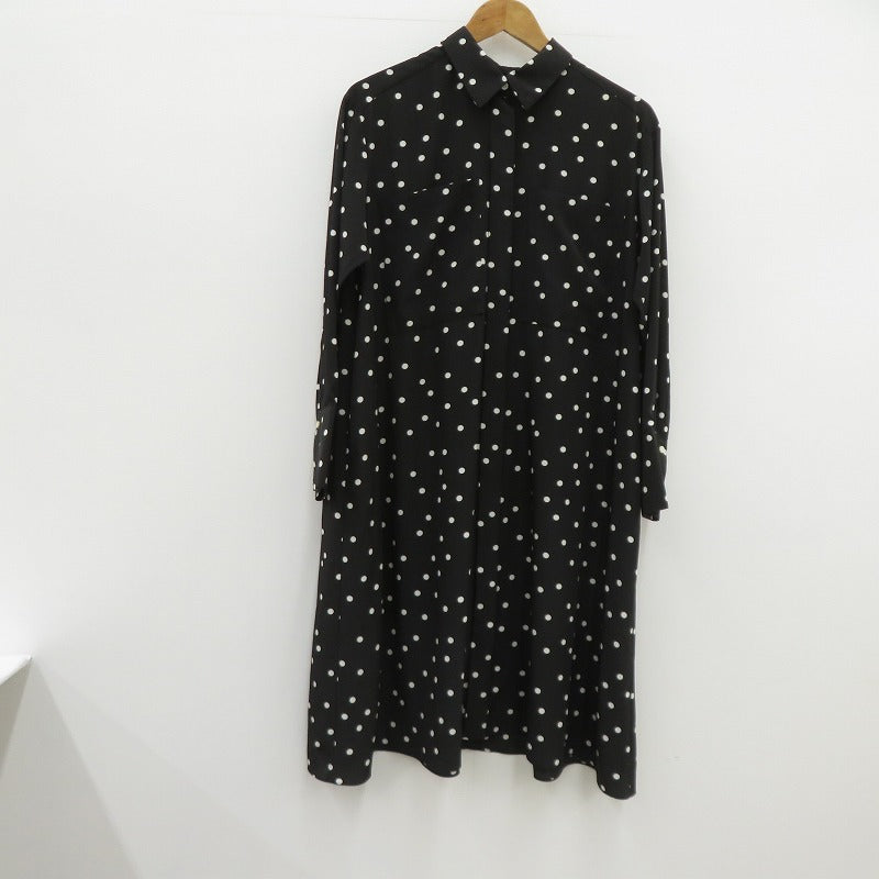 IENA | イエナ ドットシャツミニワンピース ワンピース 21-040-900-4011-3-0 ブラック サイズ：36【瀬戸大橋店】